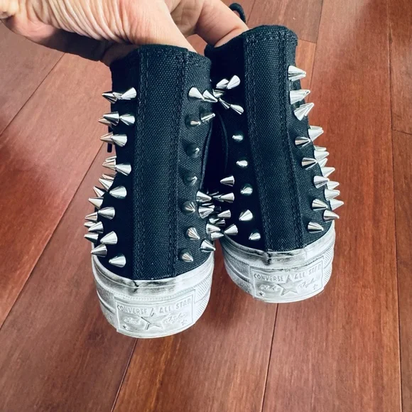 Converse Taylor All Star 70 High Top Sneaker Black and White with Studs US 5 - Picture 11 of 16